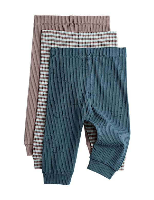 3 Pack Cotton Rich Dino Leggings (0-4 Yrs)