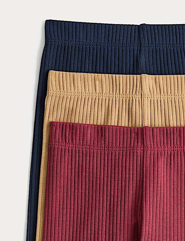 3 Pack Cotton Rich Ribbed Leggings (0-4 Years)