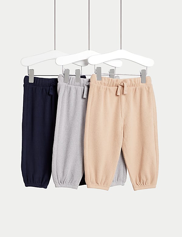 Lot de 3 pantalons de jogging a motif gaufre jusqu au 6 ans
