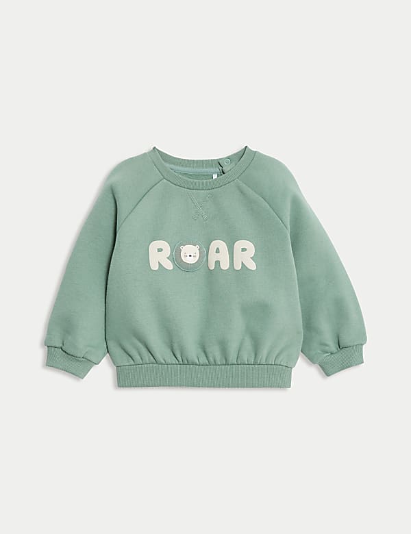 Cotton Rich Roar Slogan Sweatshirt (0-3 Yrs)