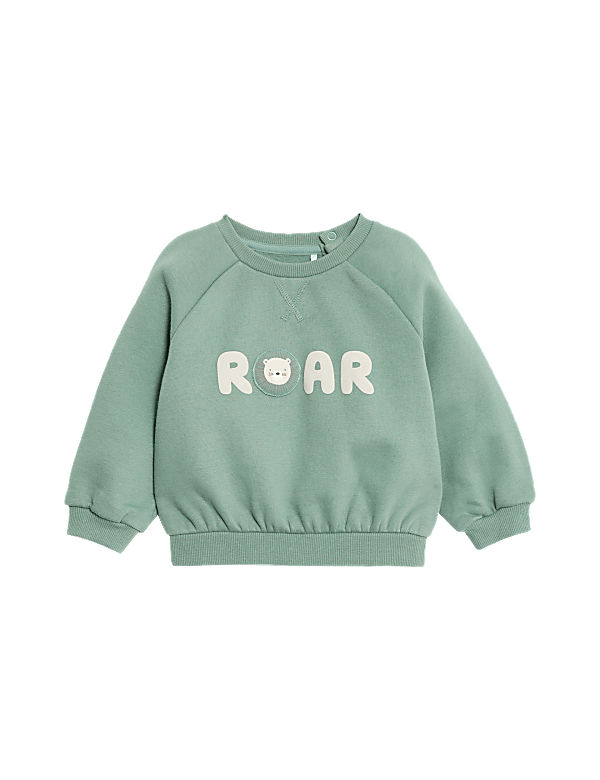 Cotton Rich Roar Slogan Sweatshirt (0-3 Yrs)