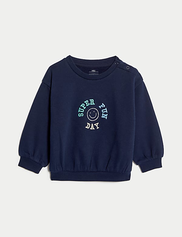 Σύνολο με τοπ & παντελόνι με σλόγκαν και υψηλή περιεκτικότητα σε βαμβάκι (0-6 ετών), 2 τεμάχια - GR