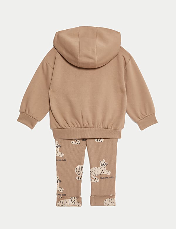 Ensemble 2 pi&egrave;ces en coton motif f&eacute;lin (jusqu&rsquo;au 3 ans) - CA