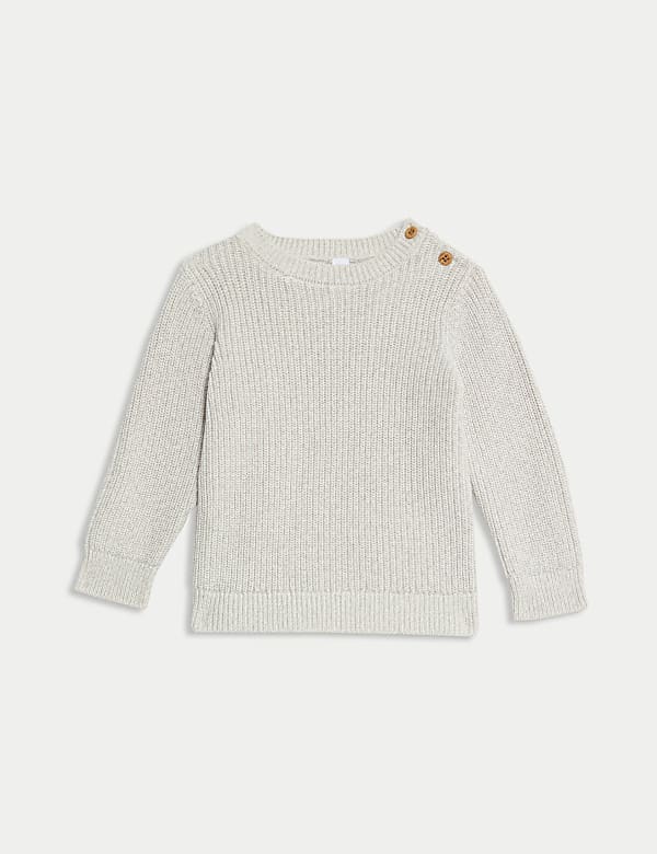 Zuiver katoenen outfit met gebreide top en broek (0-3 jaar) - BE