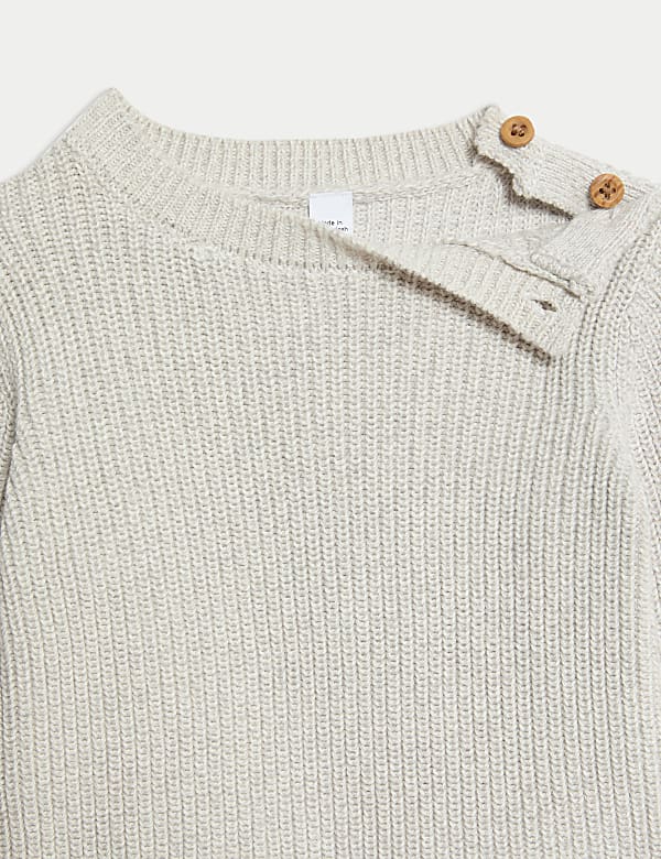 Zuiver katoenen outfit met gebreide top en broek (0-3 jaar) - BE