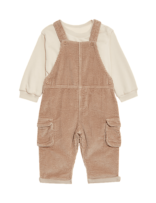 2pc Corduroy Dungarees Outfit (0-3 Yrs)