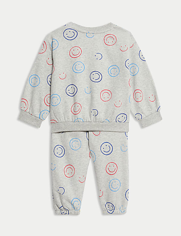 Cotton Rich Smiley Top & Bottom Outfit (0-3 Yrs) - RO