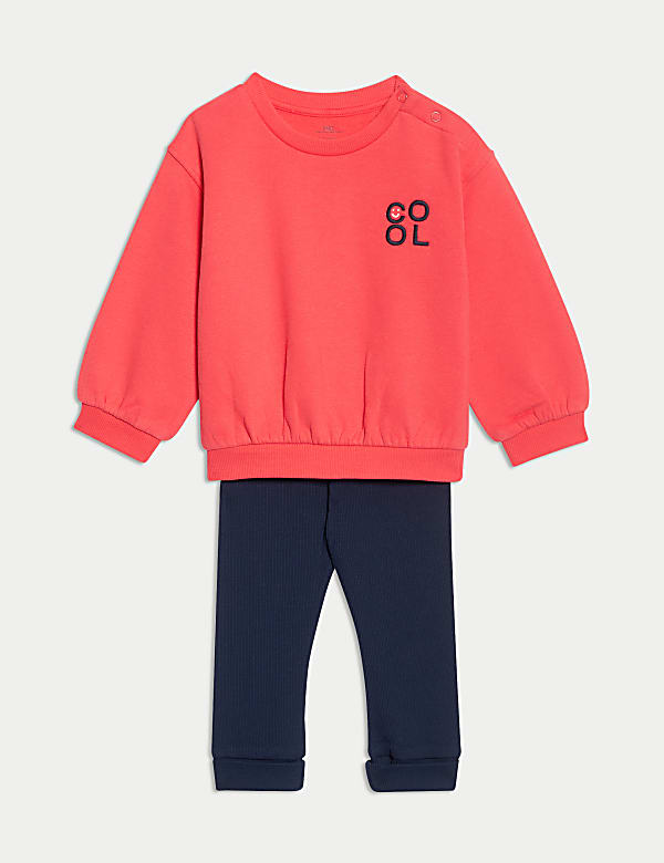 2pc Cotton Rich Top & Bottom Outfit (0-3 Yrs) | RED MIX | Outfits 