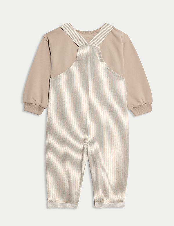 2pc Cotton Rich Striped Dungaree Outfit (0 Mths-3 Yrs) - RO