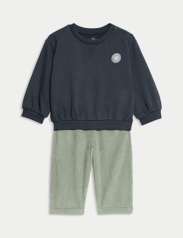 2pc Sweatshirt & Cord Trousers Outfit (0-8 Yrs) - BE