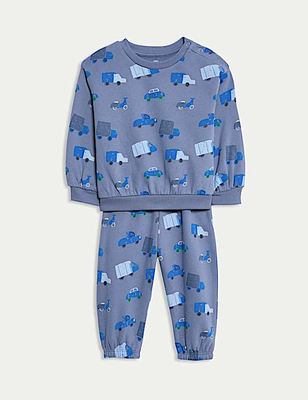 2pc Cotton Rich Transport Top & Bottom Outfit (0-6 Yrs) - KG