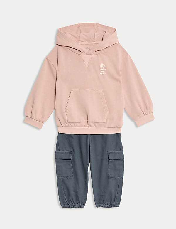 Generisch 2-teiliges Outfit für Mädchen: Langarm-Sweatshirt, Hemd und Cargo-Jogginghose Kapuzen T Shirt (Brown, 10-11 Years