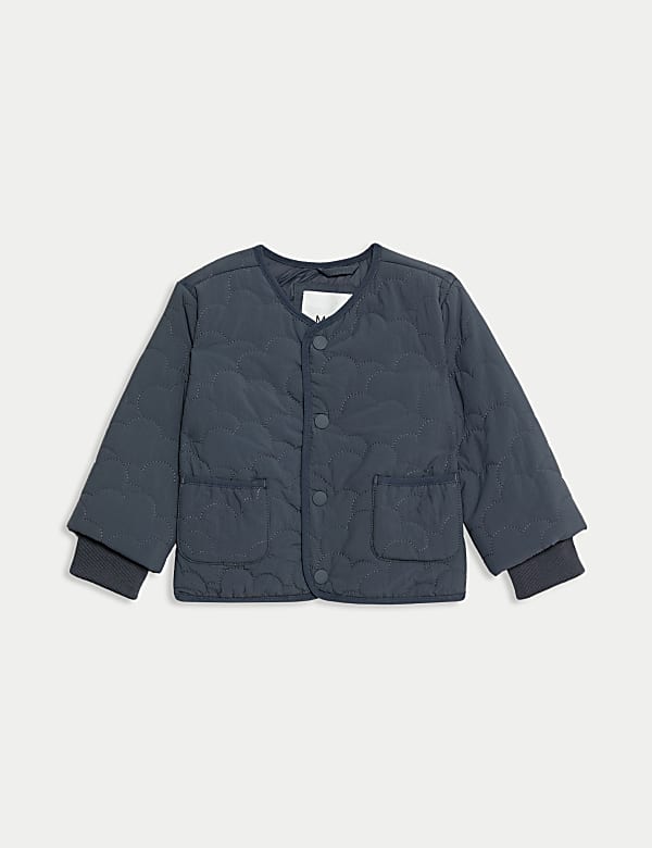 Marks Spencer Quilted Jacket 0 3 Yrs Charcoal 0 3 M