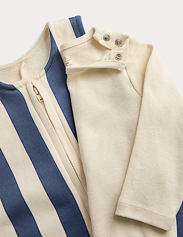 Jersey Striped Dungaree Outfit (0-36 Mths) - AT