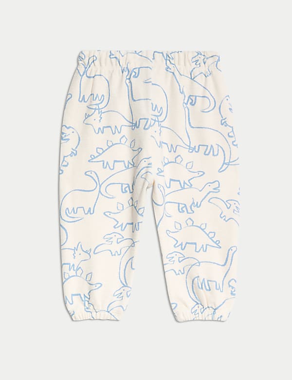 Pure Cotton Dinosaur Joggers (0-3 Yrs) - JP