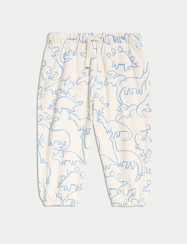 Pure Cotton Dinosaur Joggers (0-3 Yrs) - FR