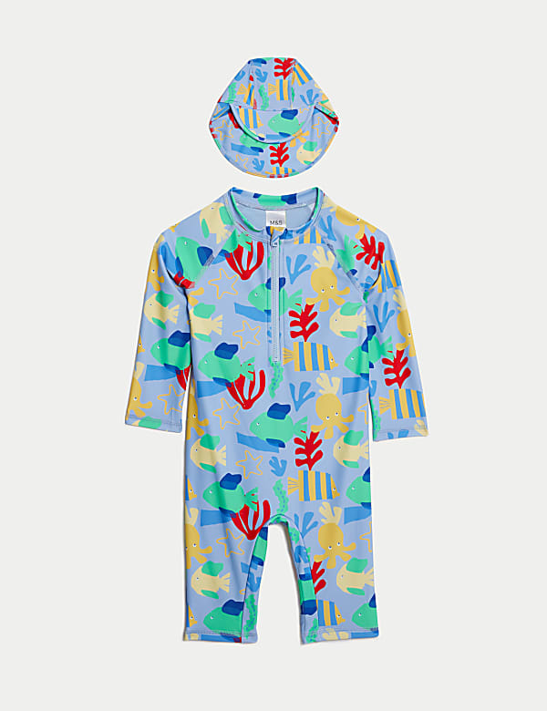 2-teiliges Badeanzug-Set mit langen &Auml;rmeln und Meeresmotiv (0&ndash;3 Jahre) - DE
