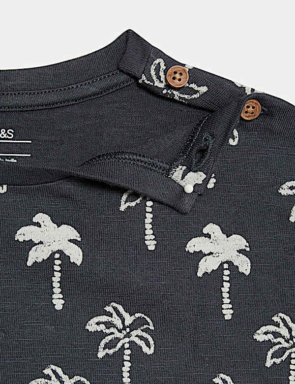 Pure Cotton Palm Tree Romper (0-3 Yrs)