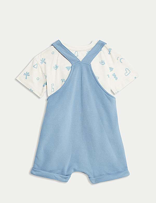 Σύνολο 2 τεμαχίων με σαλοπέτα και υψηλή περιεκτικότητα σε βαμβάκι (0-3 ετών) - GR