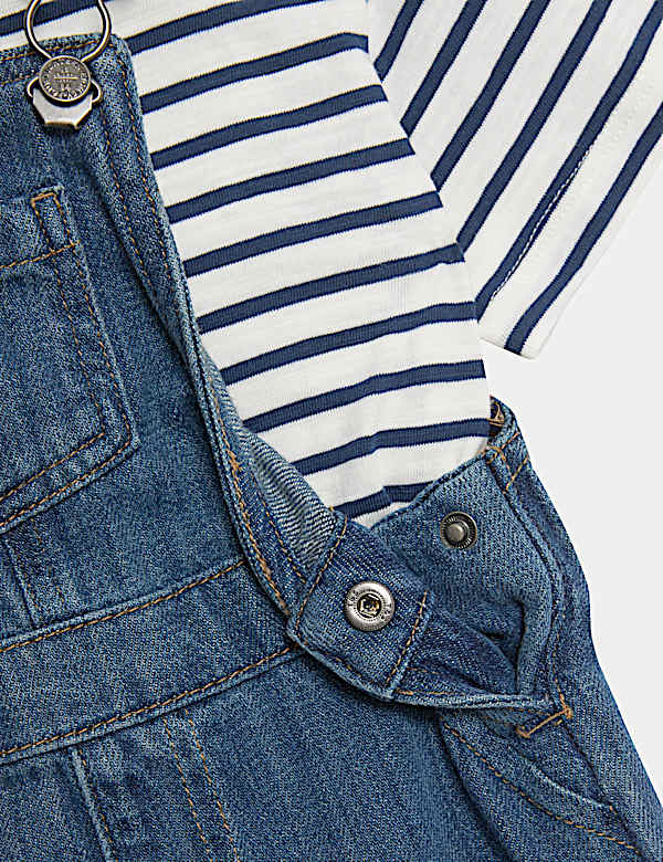 2pc Cotton Rich Denim Bibshort (0-3 Yrs)