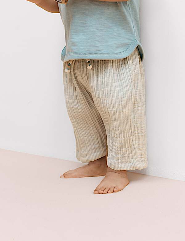 Pure Cotton Striped Trousers (0-5 Yrs) - HU