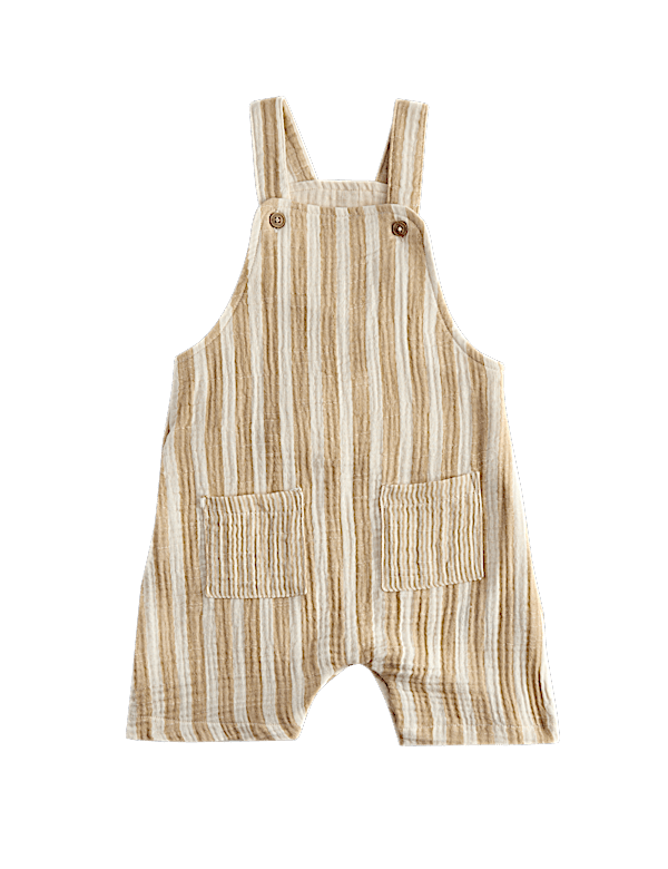 Pure Cotton Striped Dungarees (0-3 Yrs)