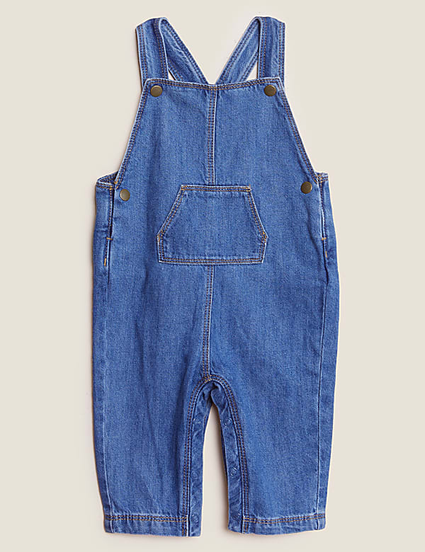 2pc Pure Cotton Denim Dungarees Outfit (0-3 Yrs)