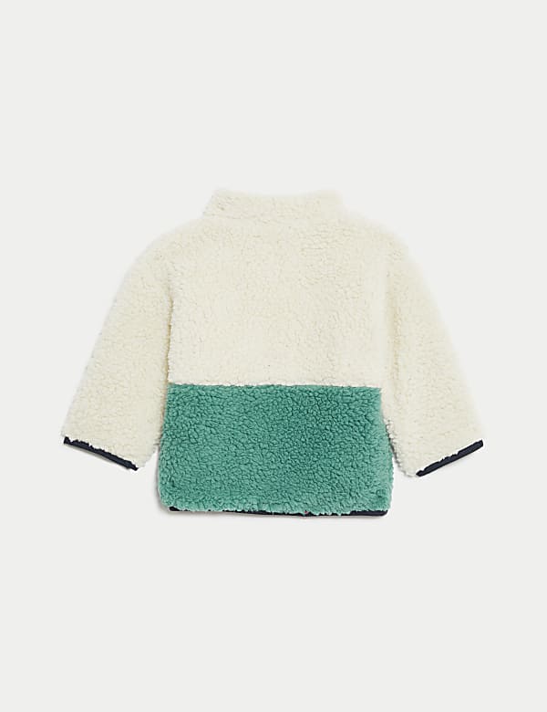 Navy Colourblock Borg Jacket (0-3 Yrs)