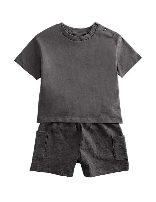 Pure Cotton Shirt & Cargo Shorts Outfit (0-5 Yrs)