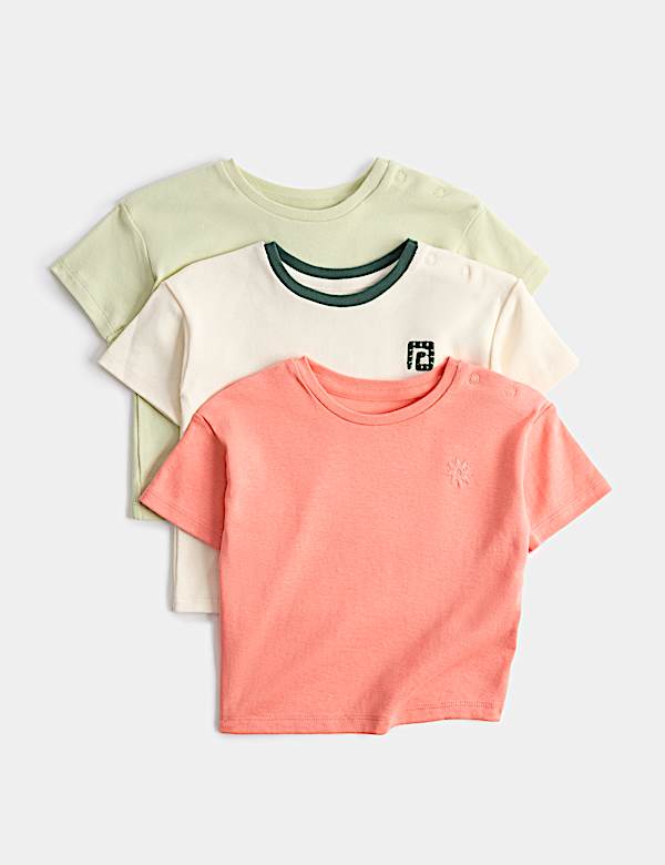 3 Pack Pure Cotton Jersey Tops (0-5 Yrs)