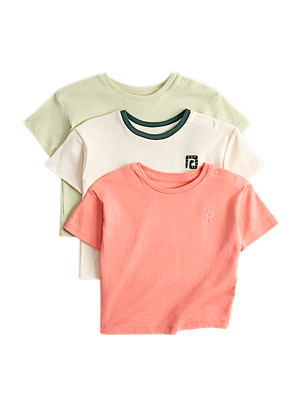 3 Pack Pure Cotton Jersey Tops (0-5 Yrs)