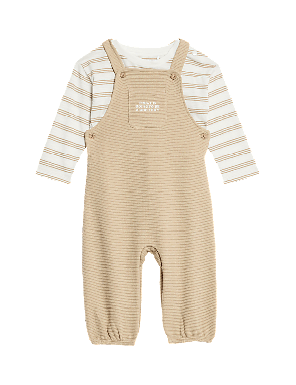 2pc Pure Cotton Dungaree Outfit (0 Mnths - 3 Yrs)