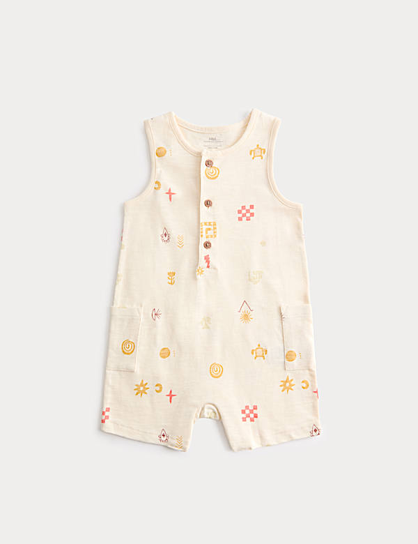 Pure Cotton Jersey Island Print Romper (0-3 Yrs)