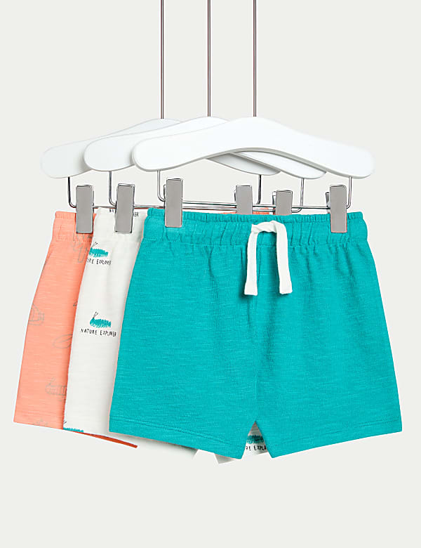 3pk Pure Cotton Caterpillar Print Shorts (0-3 Yrs) - VN