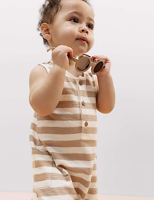 Pure Cotton Striped Romper (0-3 Years) - NZ