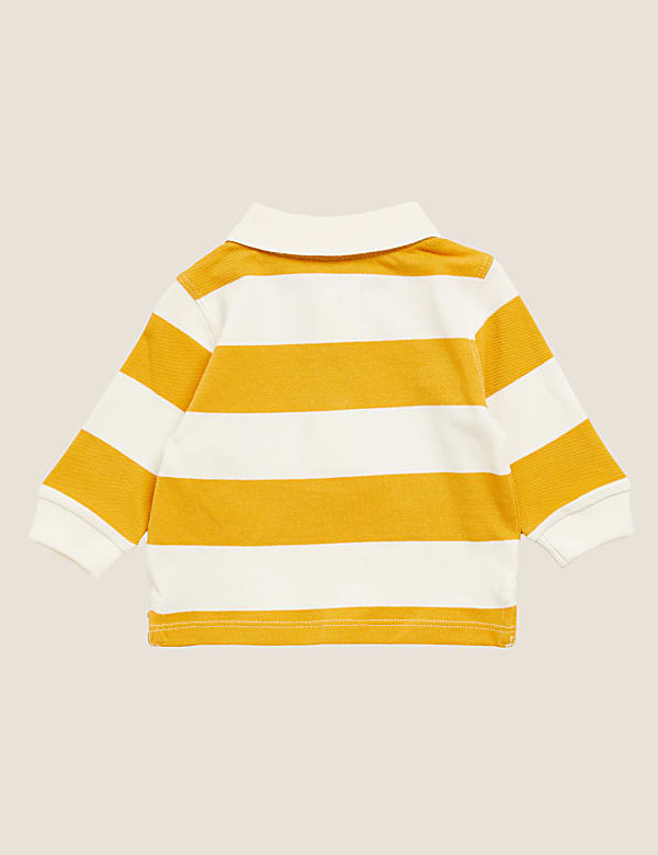Pure Cotton Striped Polo T-Shirt (0-3 Yrs)