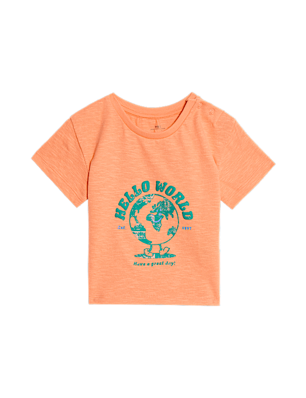 Pure Cotton Hello World T-Shirt (0-3 Yrs)