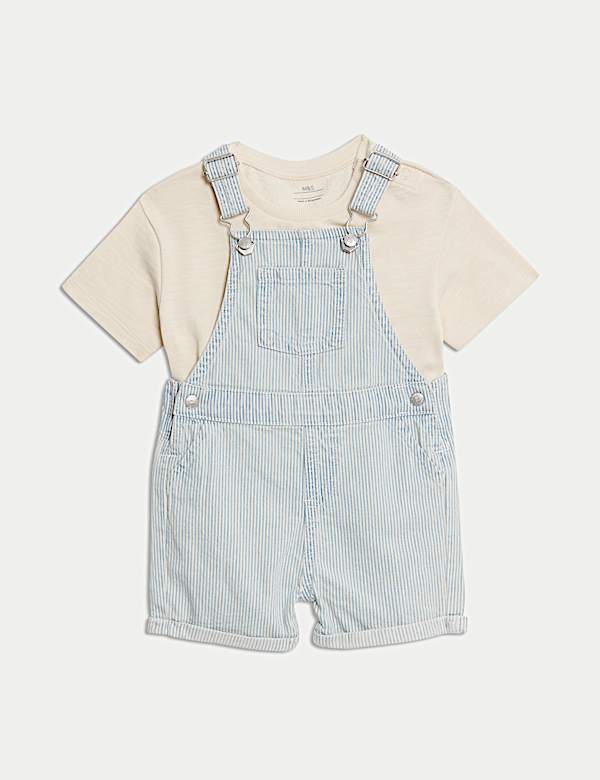 2pc Pure Cotton Striped Bibshort (0-3 Yrs) - VN