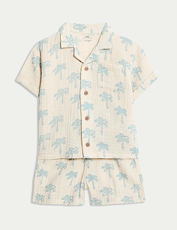2pc Pure Cotton Palm Tree Top & Bottom Outfit (0 Mths - 6 Yrs) - AU