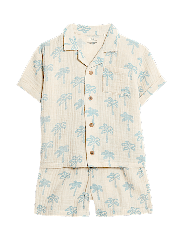 2pc Pure Cotton Palm Tree Top & Bottom Outfit (0 Mths - 6 Yrs)
