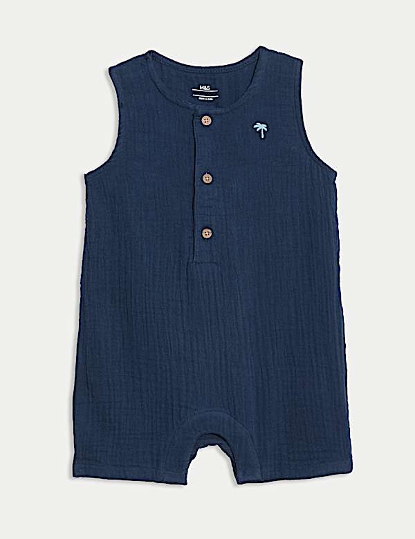 Pure Cotton Double Cloth Romper (0 Mths - 3 Yrs) - AU