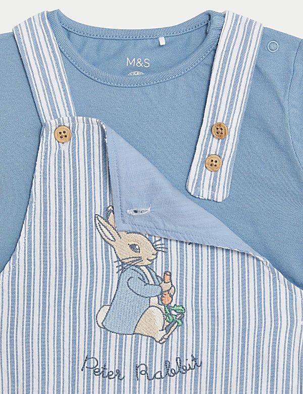 3pc Pure Cotton Peter Rabbit&trade; Bibshort Outfit (0-3 Yrs) - FR