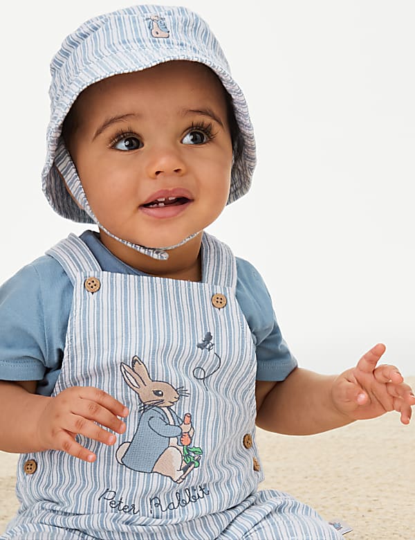 3pc Pure Cotton Peter Rabbit&trade; Bibshort Outfit (0-3 Yrs) - FR