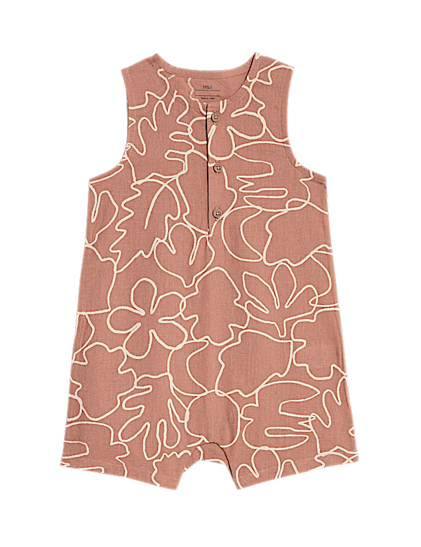 Cotton Printed Terracotta Romper