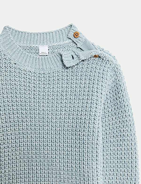 Pure Cotton Open Knit Jumper (0-3 Yrs)