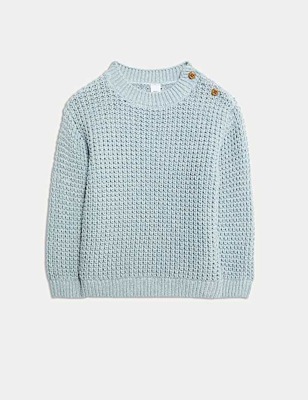 Pullover aus reiner Baumwolle mit offenem Maschengewebe (0–3 J.) - DE