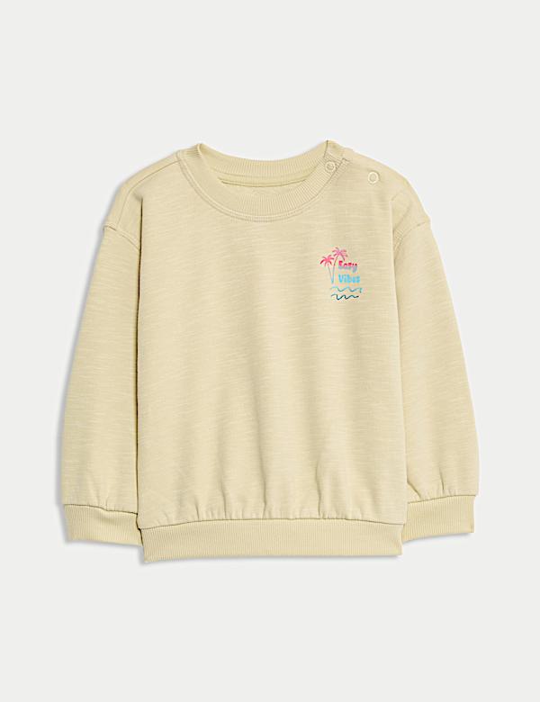 Sudadera de algodón de cuello redondo Easy Vibes (0-6 años) - ES