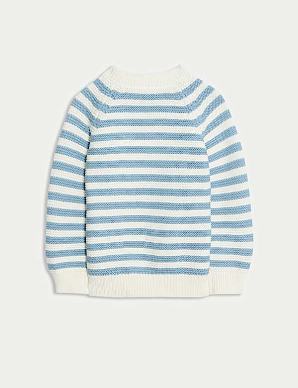 Pure Cotton Striped Knitted Jumper (0-3 Yrs) - CH