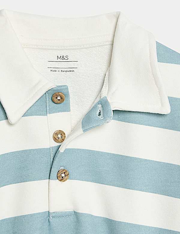 Cotton Rich Striped Rugby Sweatshirt (0-6 Yrs)
