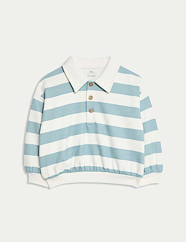 Cotton Rich Striped Rugby Sweatshirt (0-6 Yrs)